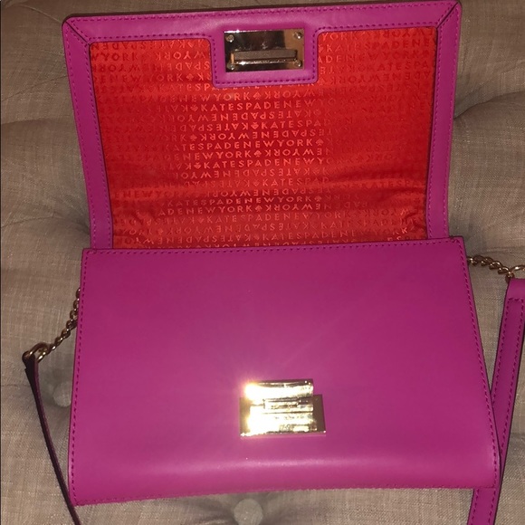 Kate Spade Pink / Magenta Cross Body Clutch Purse - Picture 3 of 6